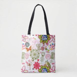 Blumenmuster im Retro-Stil 2 Tasche