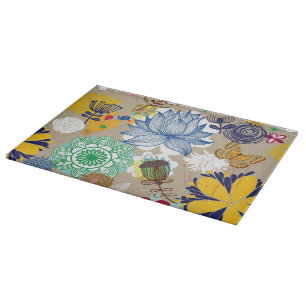 Blumenmuster im Retro-Stil 3 Schneidebrett