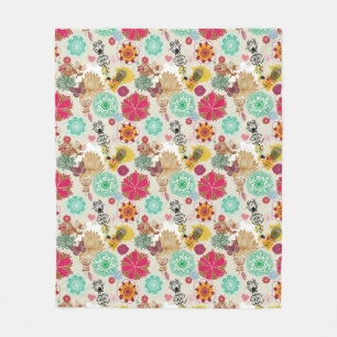 Blumenmuster im Retro-Stil Fleecedecke