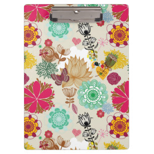 Blumenmuster im Retro-Stil Klemmbrett