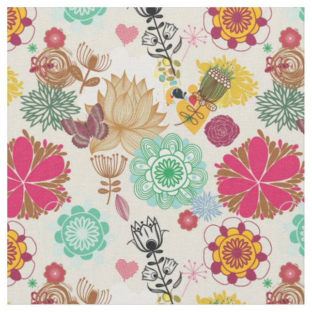Blumenmuster im Retro-Stil Stoff (Nahaufnahme)
