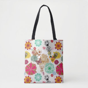 Blumenmuster im Retro-Stil Tasche
