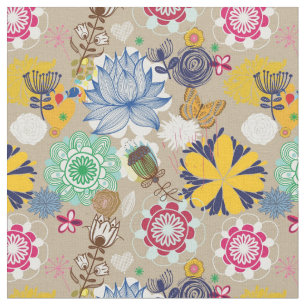 Blumenmuster im Retrostil 3 Stoff
