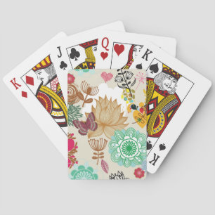 Blumenmuster im Retrostil Spielkarten