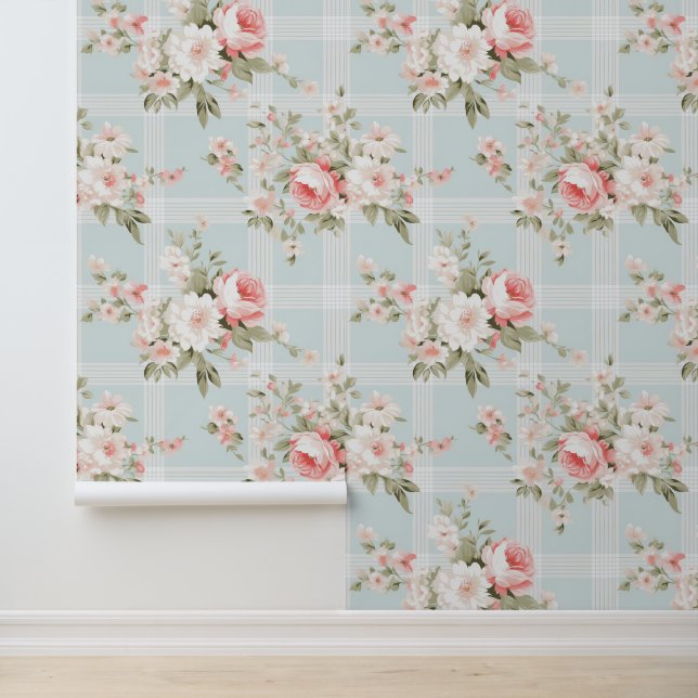 Blumenmuster im Shabby Chic Tapete (Anwendung)