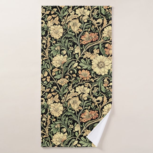 Blumenmuster im viktorianischen Stil  Badhandtuch Set (Badehandtuch)
