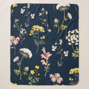 Blumenmuster in Aquarellfarbe, zarte Blume Sherpadecke
