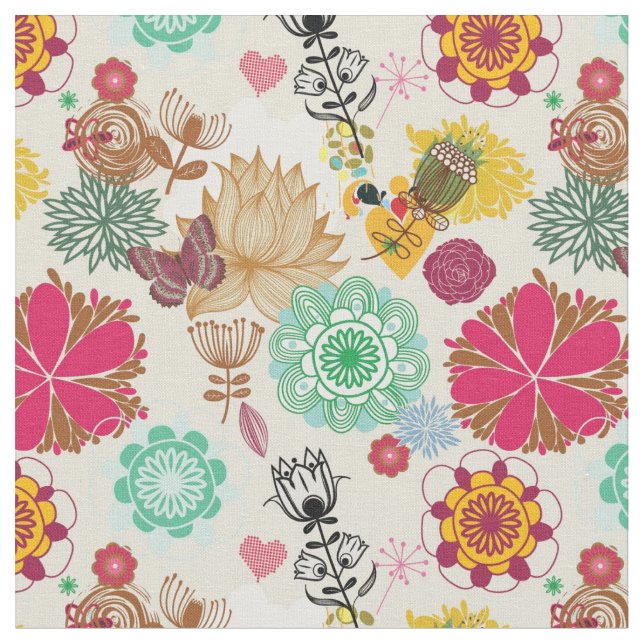 Blumenmuster in der Retro Art Stoff (Nahaufnahme)