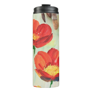 Blumenmuster in Form von Abstraktion. Muster Thermosbecher