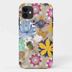 Blumenmuster in Retro Art 3 Case-Mate iPhone Hülle