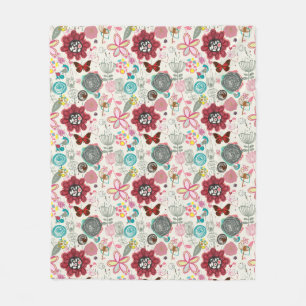 Blumenmuster in Retro Art 5 Fleecedecke