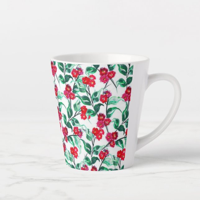 Blumenmuster in Rot-56698 Milchtasse (Rechts)