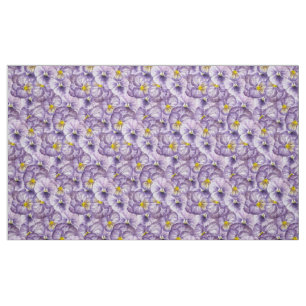 Blumenmuster in Wasserfarbe mit violetten Stiefmü Stoff