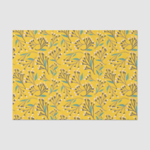Blumenmuster in zarten Zweigen und Knospen Seidenpapier
