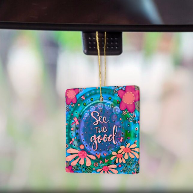 Blumenmuster Inspiriere die gute Zitatsinspirizitä Keramikornament (Von Creator hochgeladen)