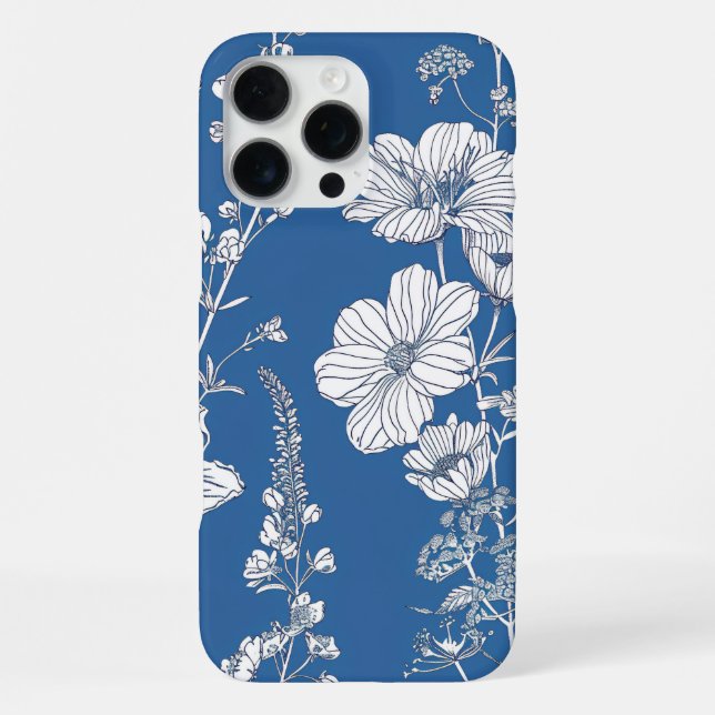 Blumenmuster iPhone 16 Pro Max Hülle (Rückseite)