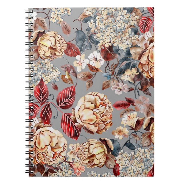 Blumenmuster, Jugendstil. Notizblock (Vorderseite)