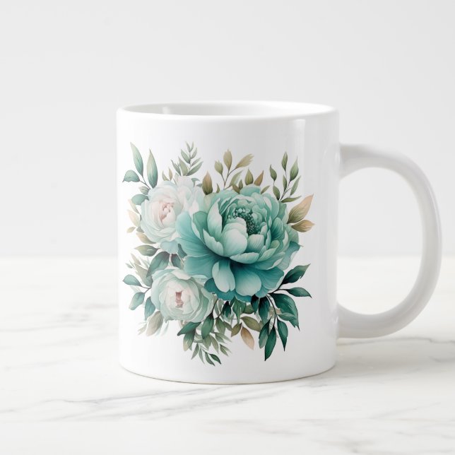 Blumenmuster  Jumbo-Tasse (Rechts)