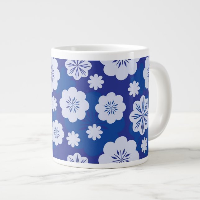 Blumenmuster Jumbo-Tasse (Vorderseite Rechts)