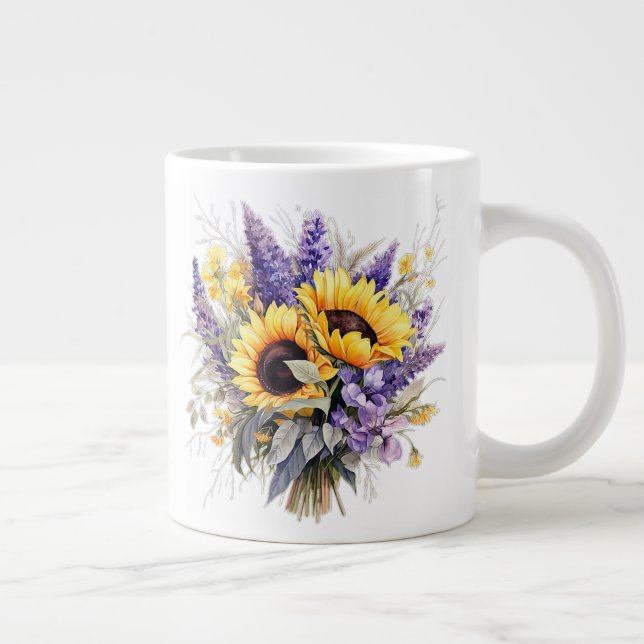 Blumenmuster  Jumbo-Tasse (Rechts)