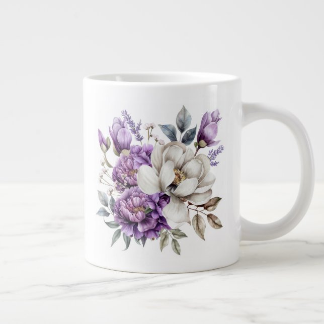 Blumenmuster  Jumbo-Tasse (Rechts)