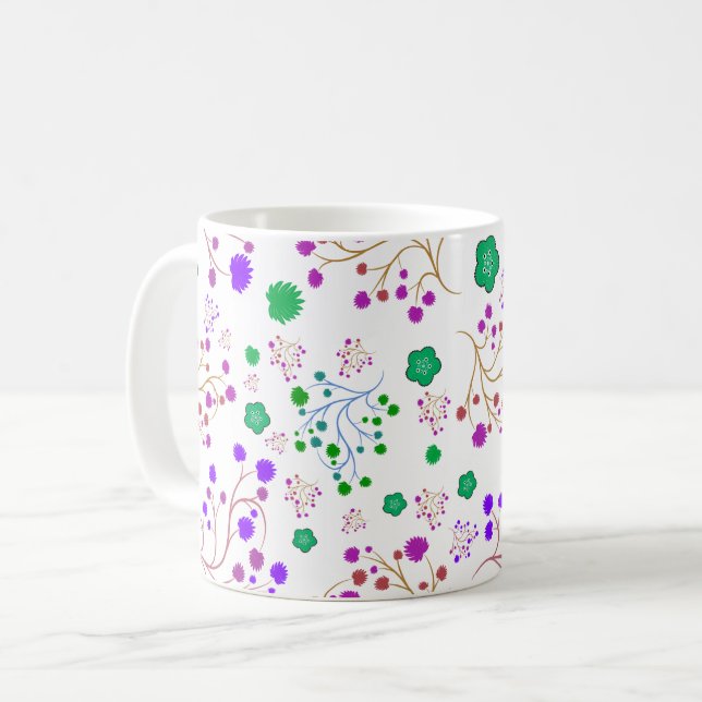 Blumenmuster Kaffeetasse (Vorderseite Links)