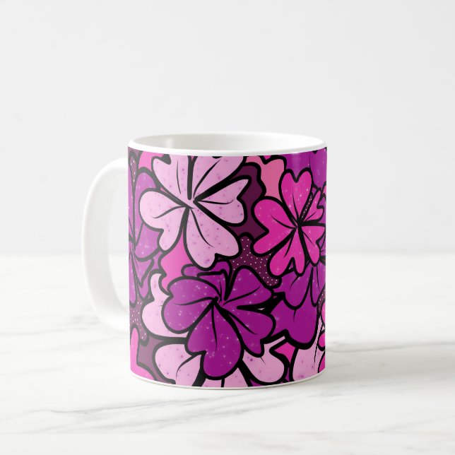 Blumenmuster Kaffeetasse (Vorderseite Links)