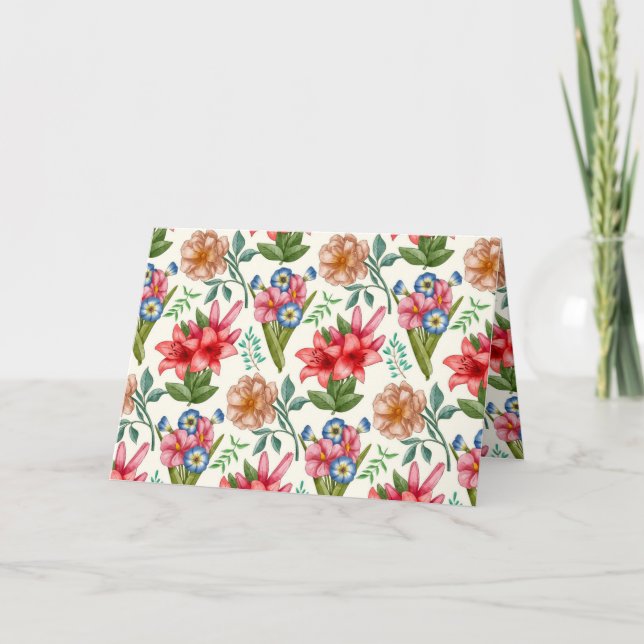 Blumenmuster Karte (Vorderseite)