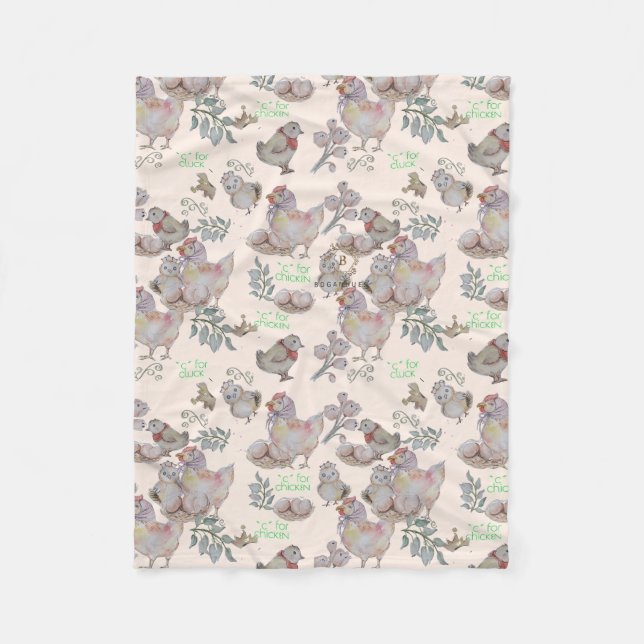Blumenmuster-Kinderzimmer-Babydecke Fleecedecke (Vorderseite)
