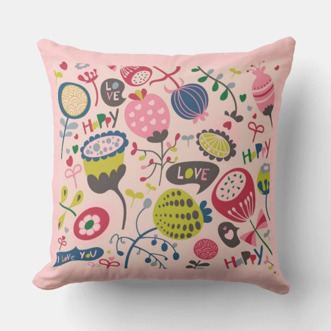 Blumenmuster Kissen (Vorderseite)