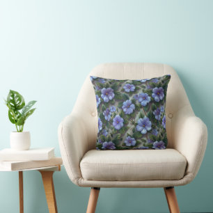 Blumenmuster-Kissen mit lila Blumen für Zuhause Kissen