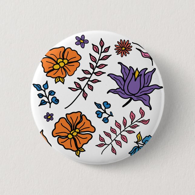 Blumenmuster-Knopf Button (Vorderseite)