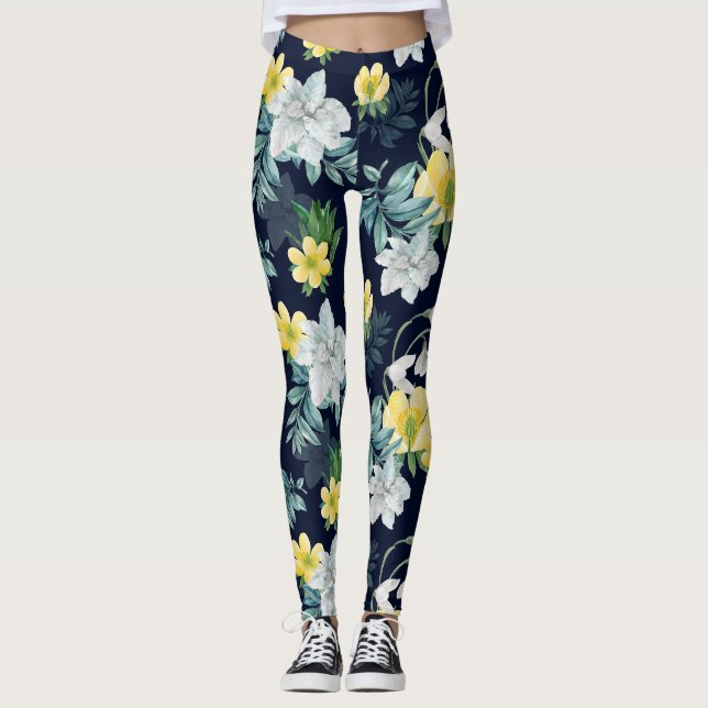 Blumenmuster Leggings (Vorderseite)