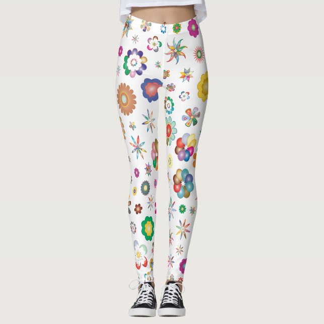 Blumenmuster Leggings (Vorderseite)