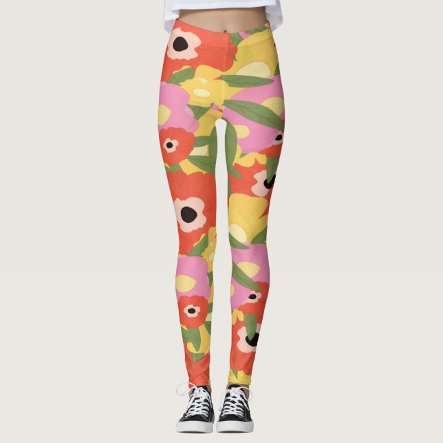 Blumenmuster Leggings (Vorderseite)