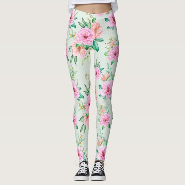 Blumenmuster Leggings (Vorderseite)