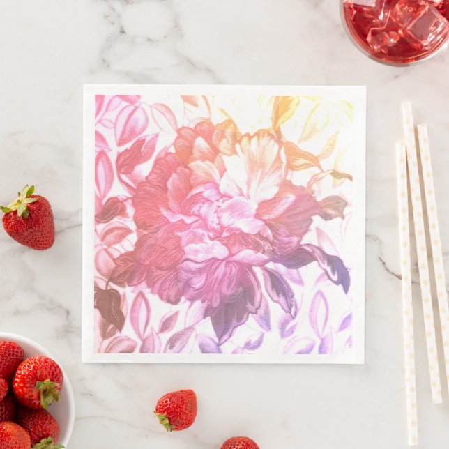 Blumenmuster, Liebe, Rosa Serviette (Beispiel)