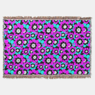 Blumenmuster Lila und türkisfarbene Blume Decke