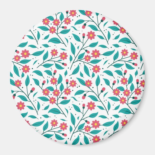 Blumenmuster Magnet (Vorne)