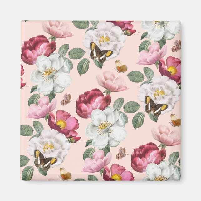 Blumenmuster-Magnet Magnet (Vorne)