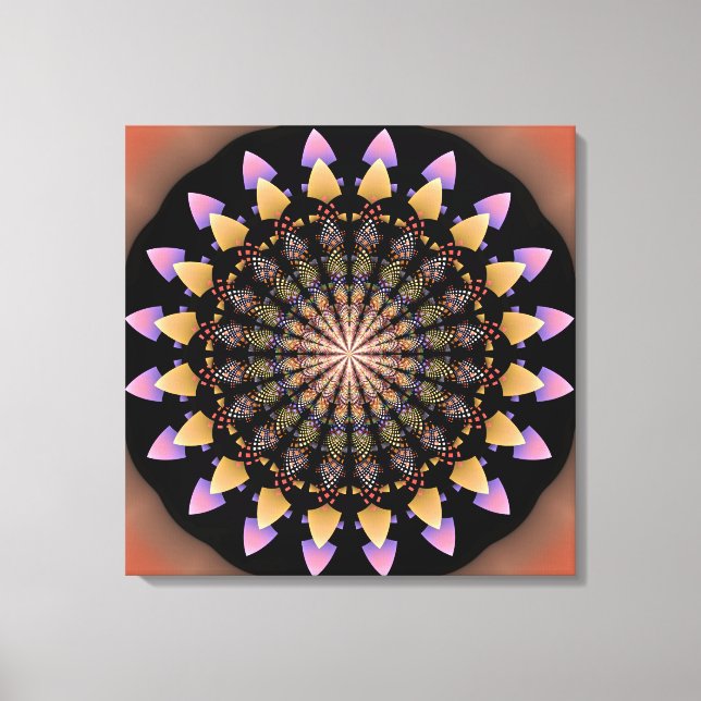Blumenmuster Mandala Leinwanddruck (Vorderseite)
