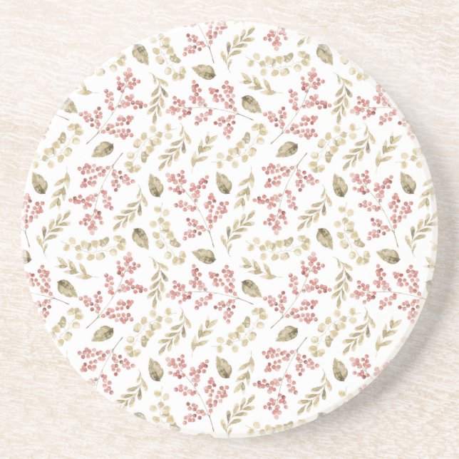 Blumenmuster mit Beeren Untersetzer (Vorne)