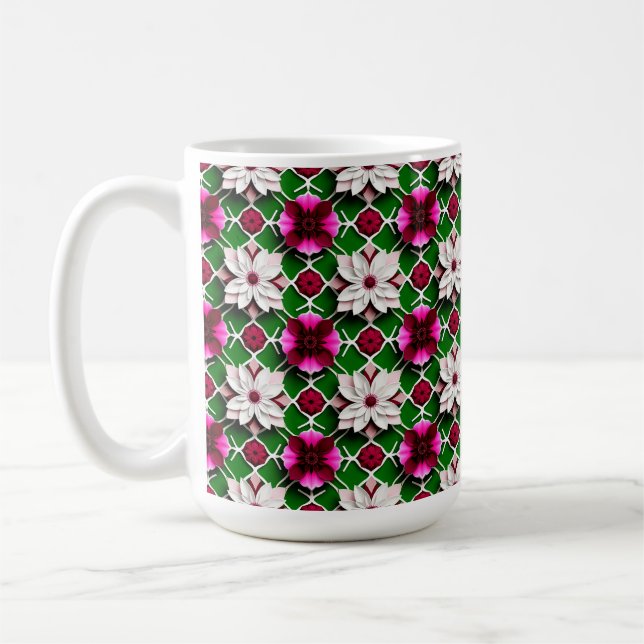 Blumenmuster mit bunten Blume Kaffeetasse (Links)