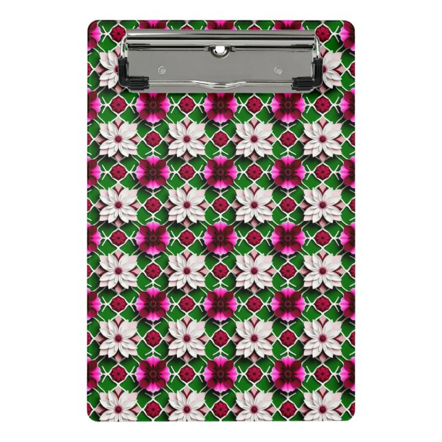 Blumenmuster mit bunten Blume Mini Klemmbrett (Vorderseite)