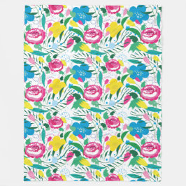 Blumenmuster mit bunten Bouquets. Fleecedecke