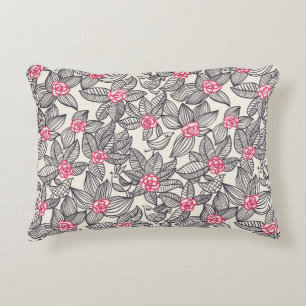 Blumenmuster mit Cartoon Zierkissen