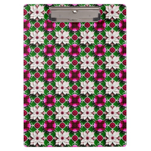 Blumenmuster mit farbenfrohen Blüten Klemmbrett