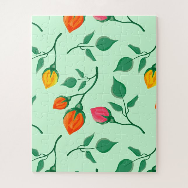 Blumenmuster mit farbigen Blume der Rose (Vertikal)