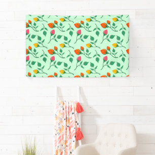 Blumenmuster mit farbigen Blume der Rose Banner
