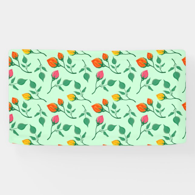 Blumenmuster mit farbigen Blume der Rose Banner (Horizontal)